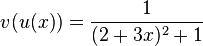 v(u(x))=\frac{1}{(2+3x)^2 +1}